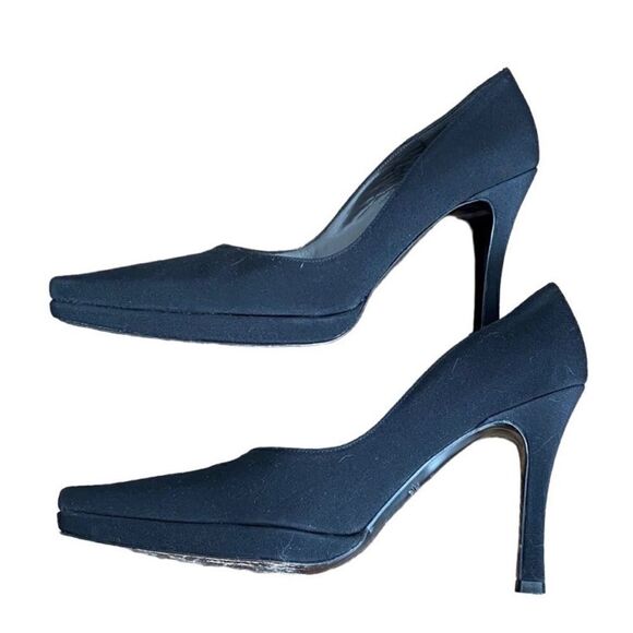 Vera Wang X Stuart Weitzman Heel Pointed Toe Pumps Heels Black 6 - Picture 2 of 8